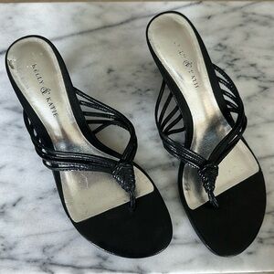 Kelly & Katie Strappy Black Kitten Heel